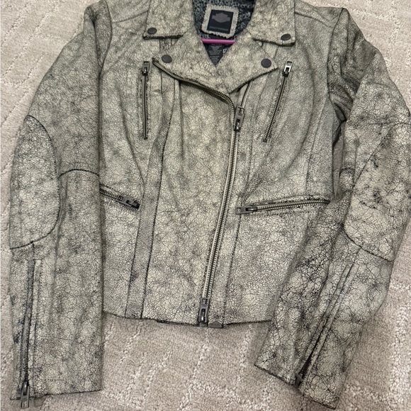 Harley-Davidson Women's Leather Jacket - Distressed Gray - Picture 11 of 11